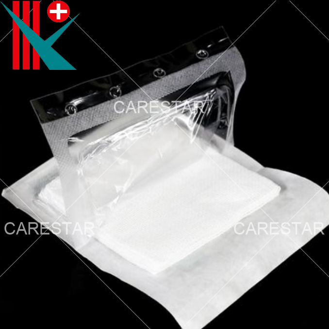 White Absorbent Sterile Gauze Swab Pack for Medical Wound Care